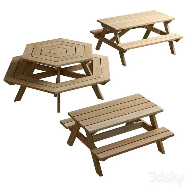 Garden benches 3D Model