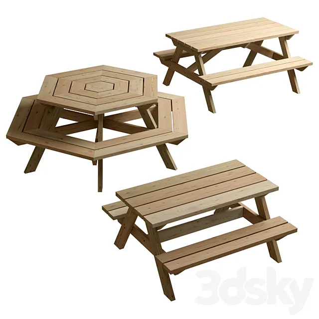 Garden benches 3D Model