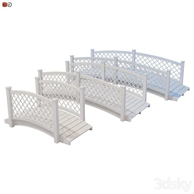 Garden bridges set 8 3D Model
