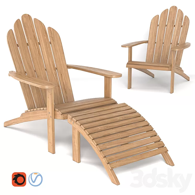 Garden chair deck chair 3D Model