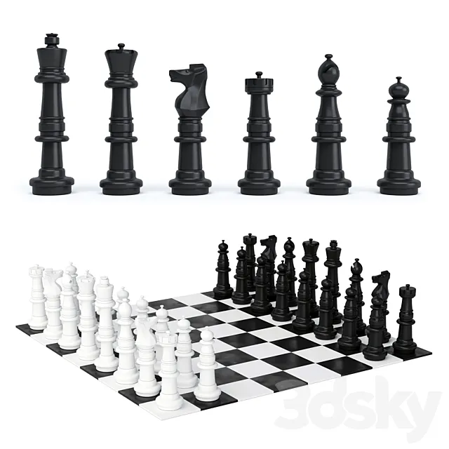 Garden chess pieces KSH-36 3D Model