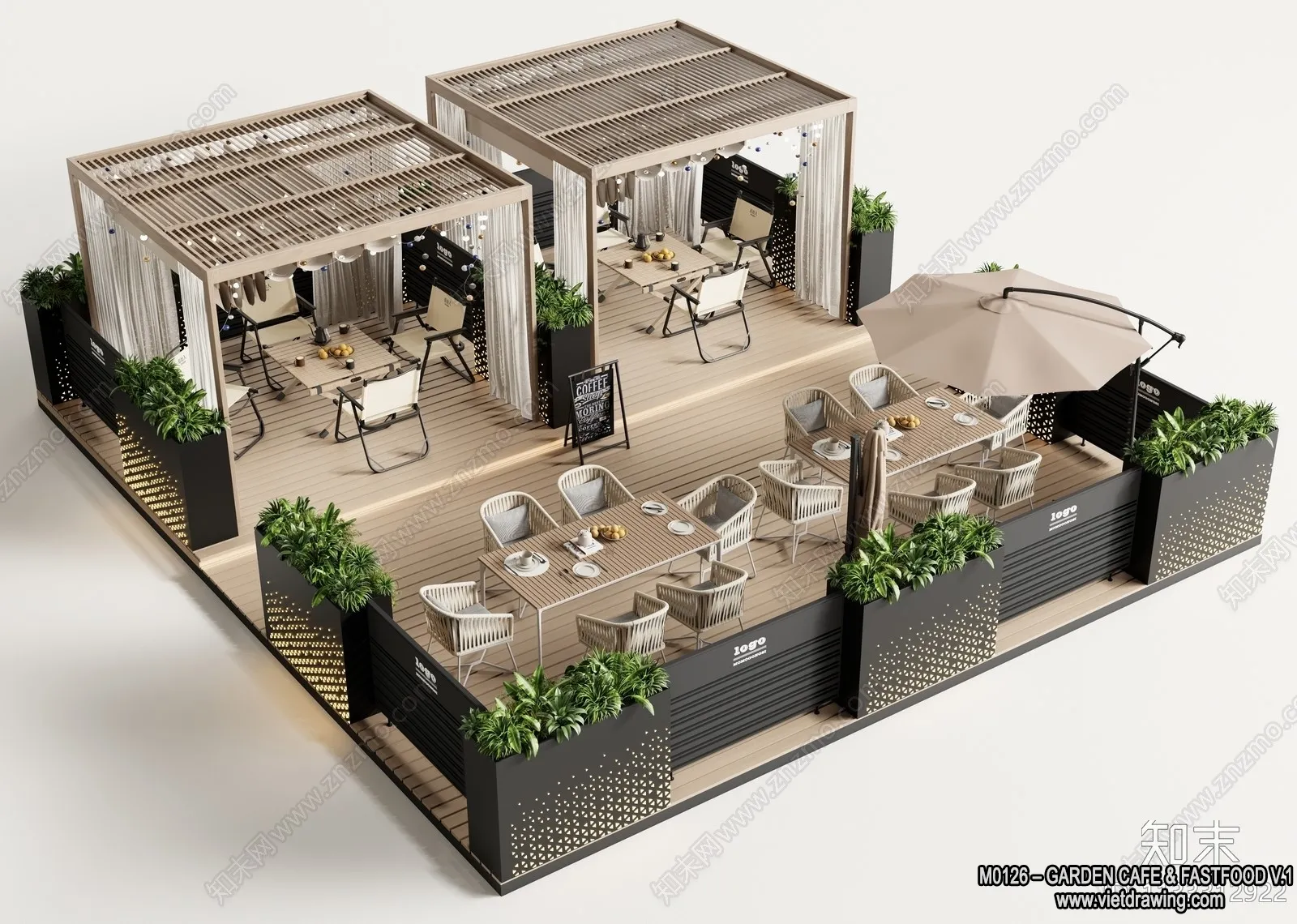 Garden Coffee Shop - Fastfood - 3D Models - 001
