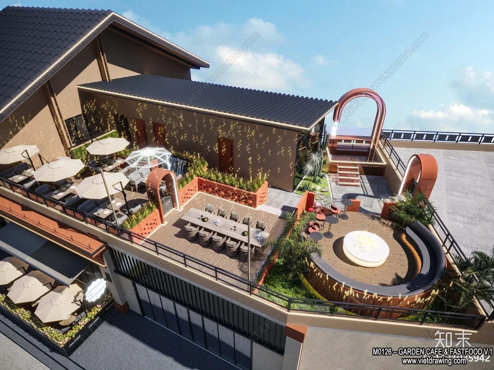 Garden Coffee Shop - Fastfood - 3D Models - 002