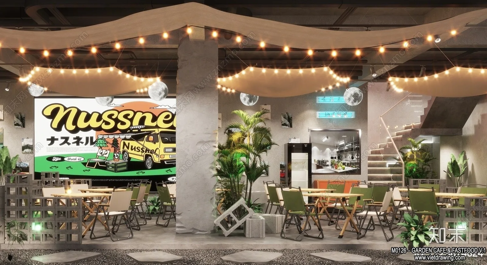 Garden Coffee Shop - Fastfood - 3D Models - 006