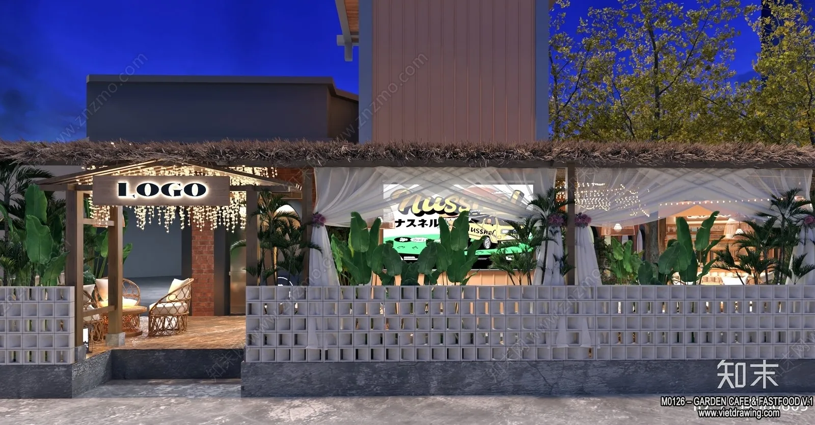 Garden Coffee Shop - Fastfood - 3D Models - 009