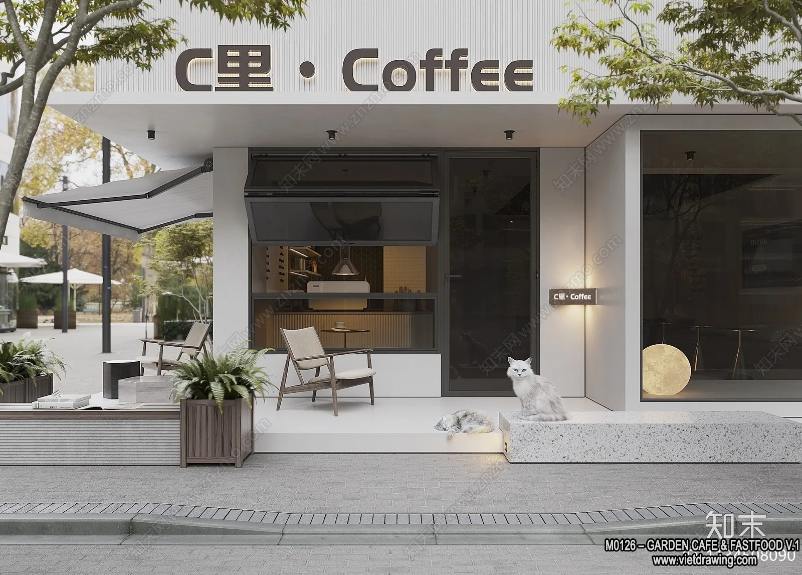 Garden Coffee Shop - Fastfood - 3D Models - 010