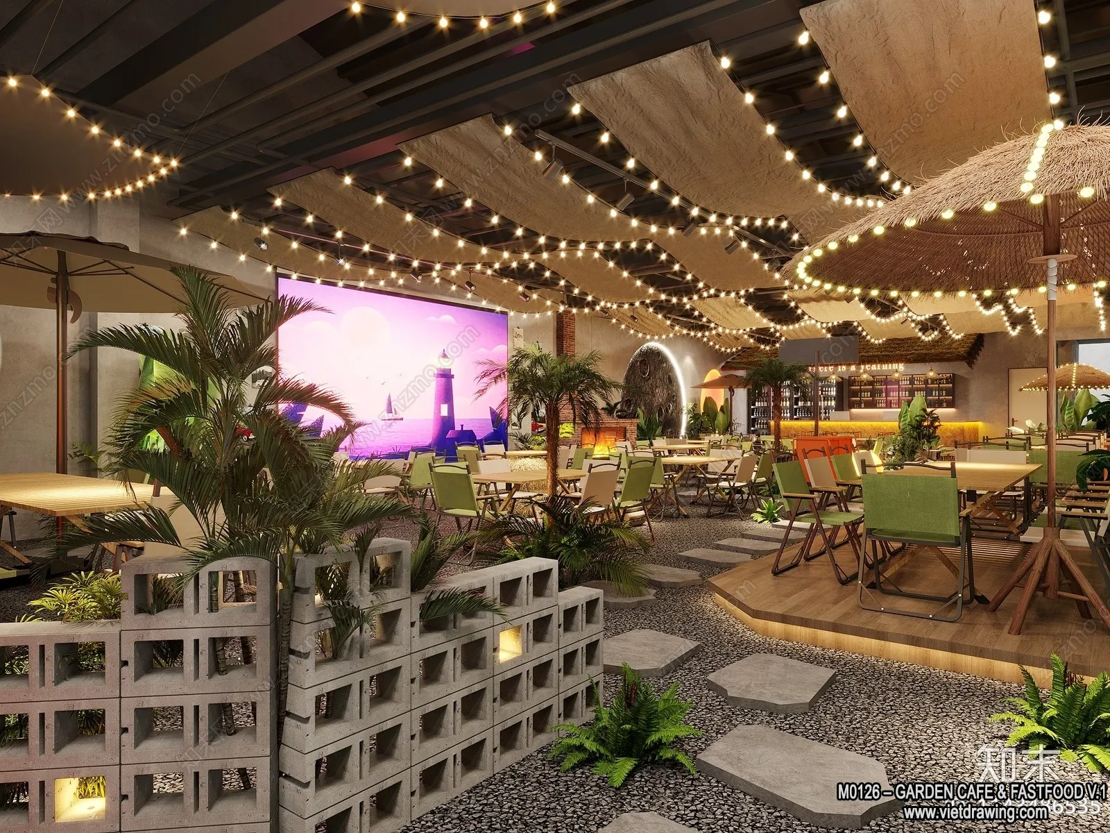 Garden Coffee Shop - Fastfood - 3D Models - 012