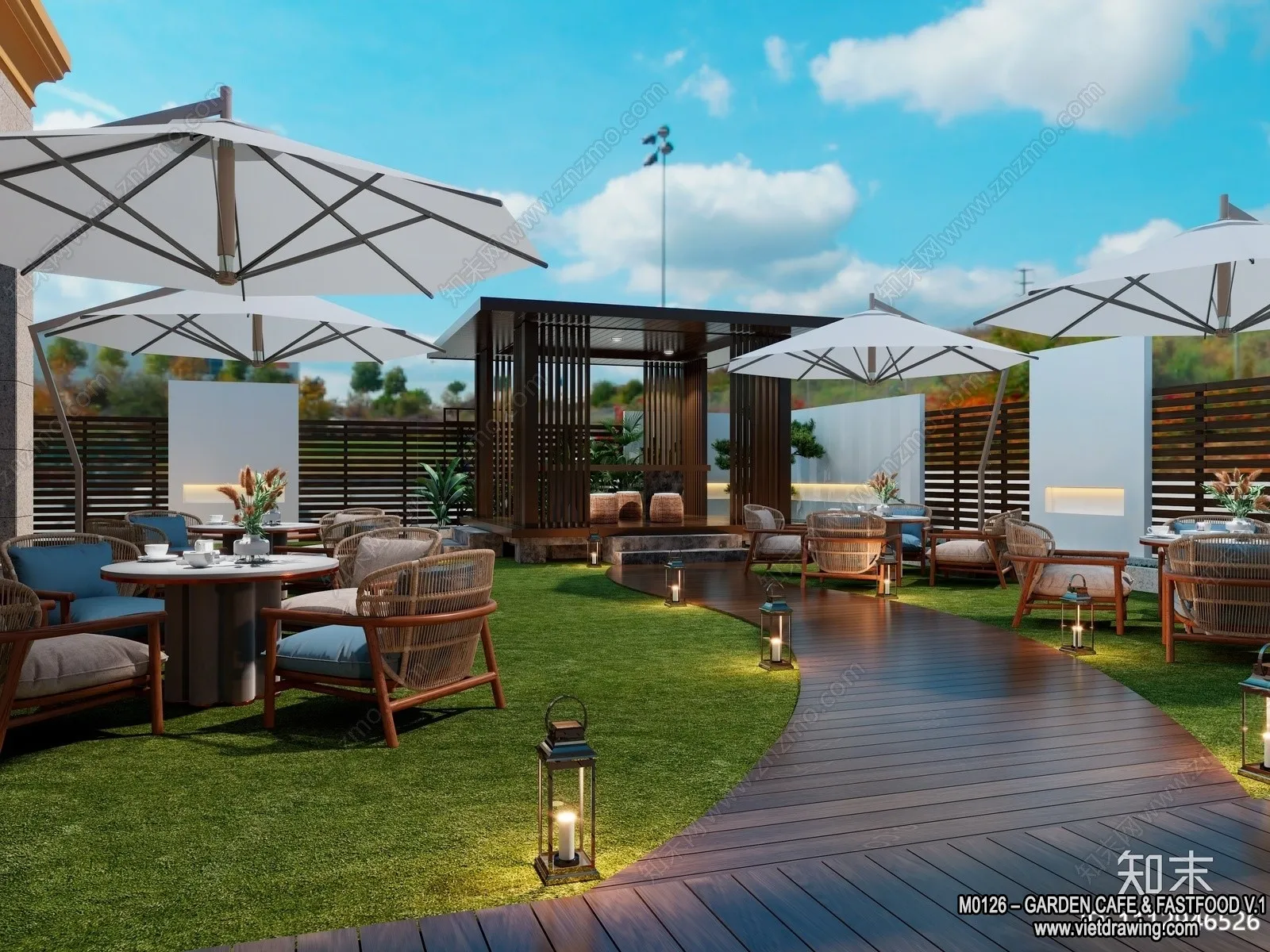 Garden Coffee Shop - Fastfood - 3D Models - 013