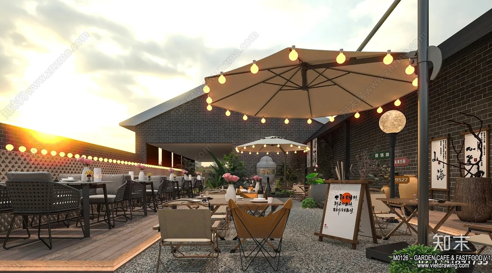 Garden Coffee Shop - Fastfood - 3D Models - 016