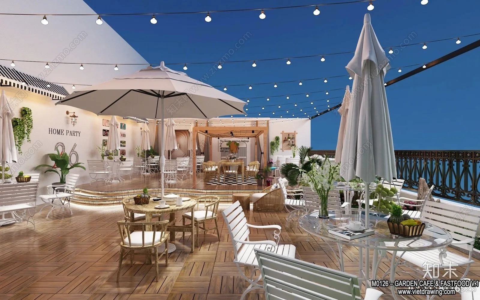 Garden Coffee Shop - Fastfood - 3D Models - 017