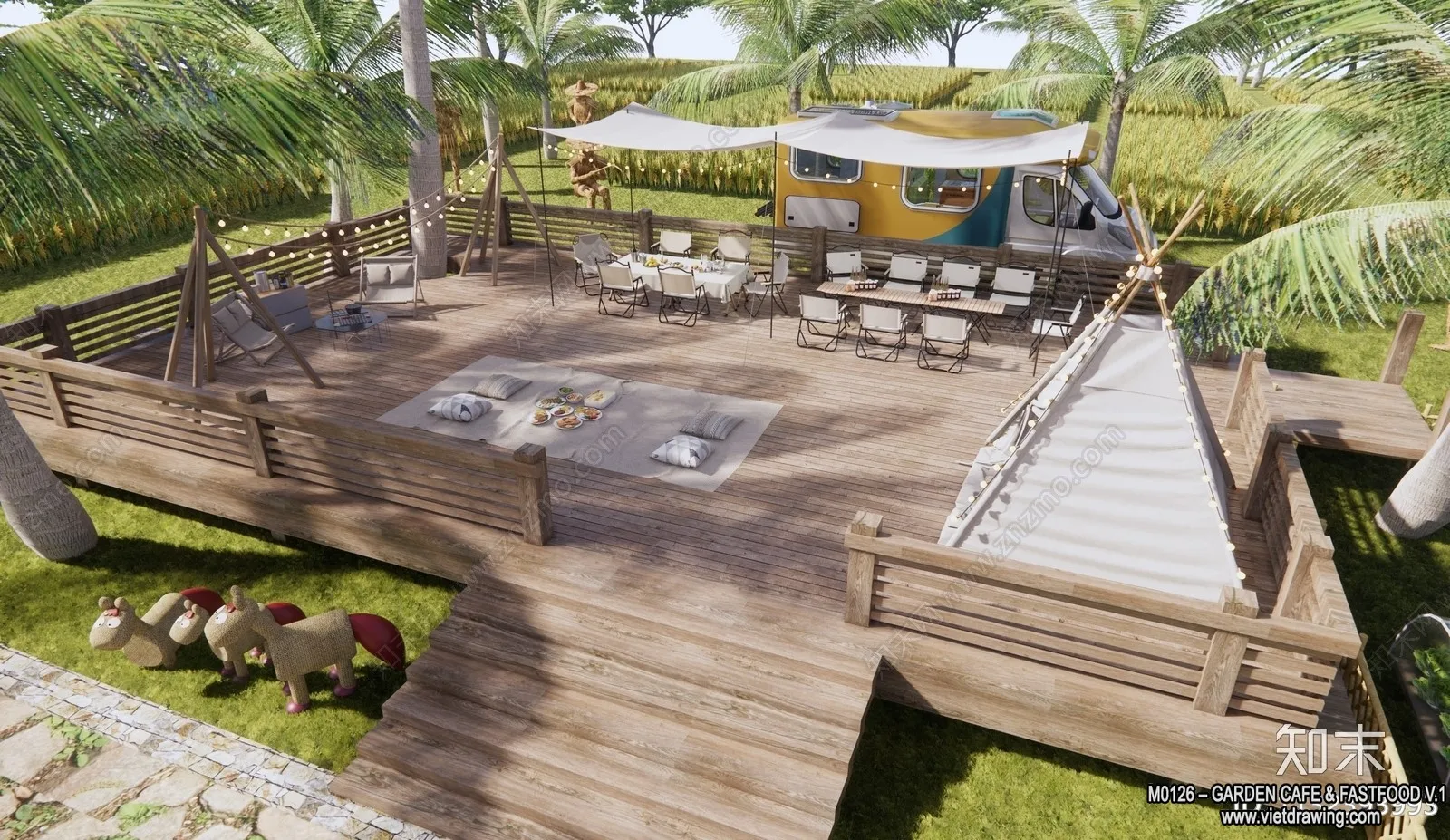 Garden Coffee Shop - Fastfood - 3D Models - 018