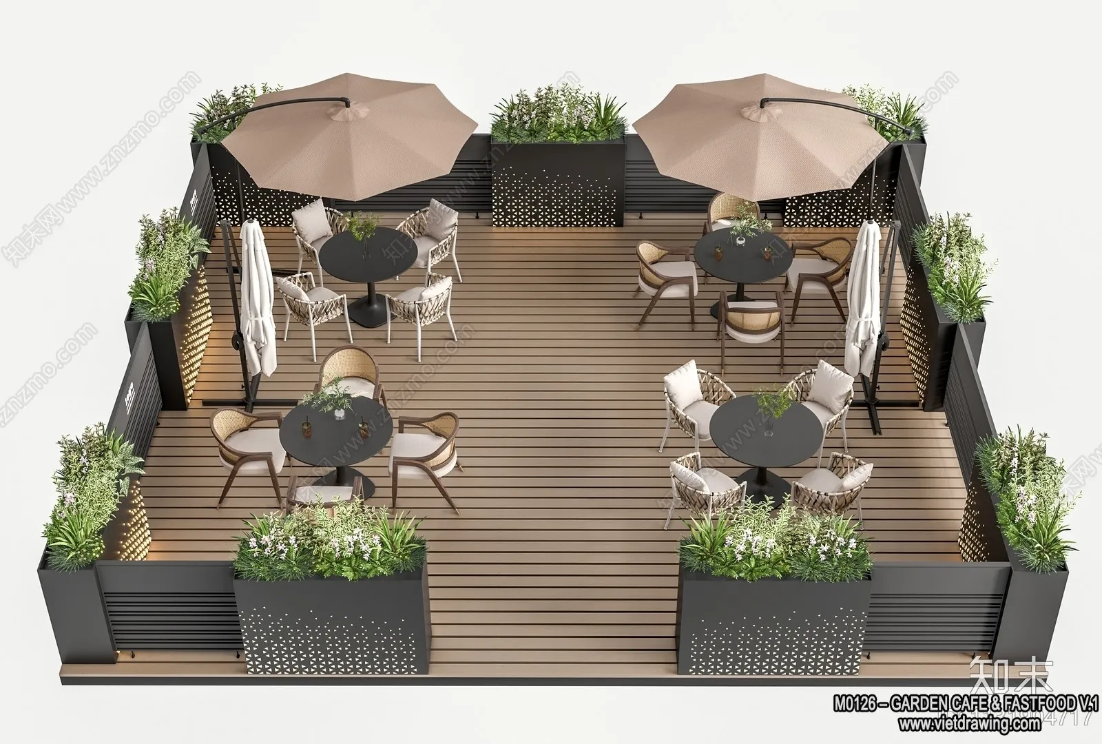 Garden Coffee Shop - Fastfood - 3D Models - 019
