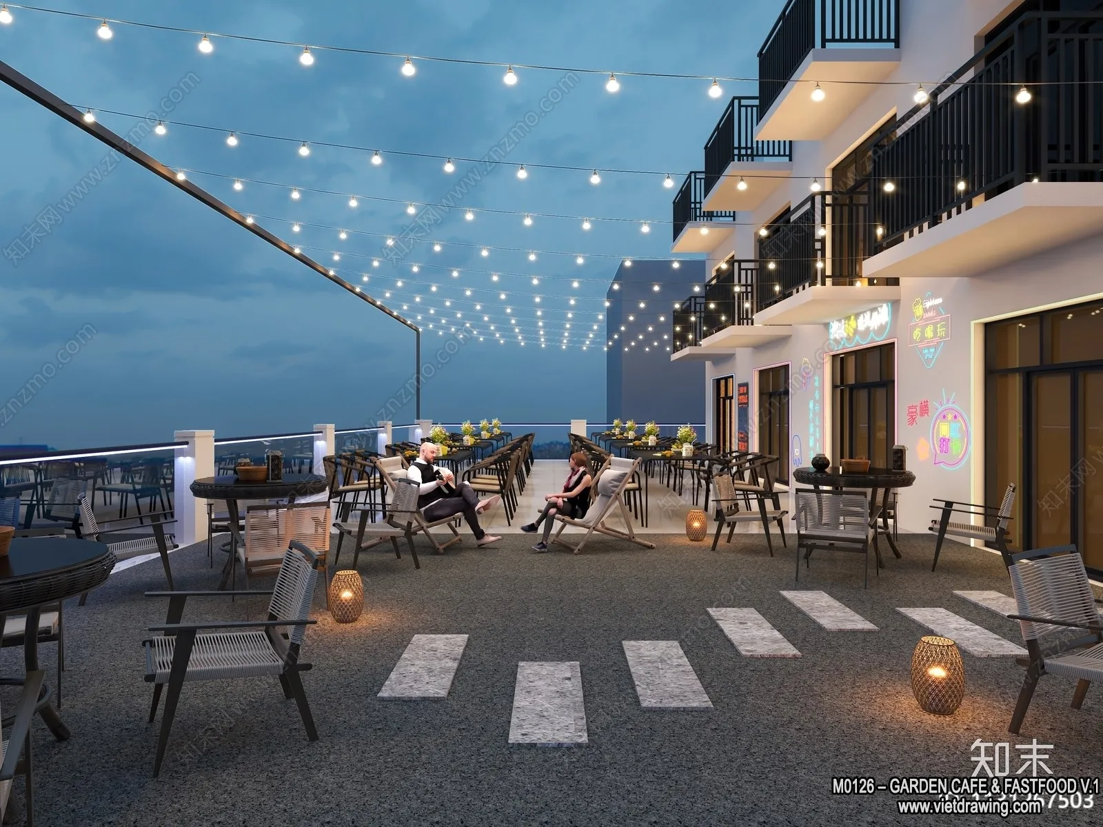 Garden Coffee Shop - Fastfood - 3D Models - 020