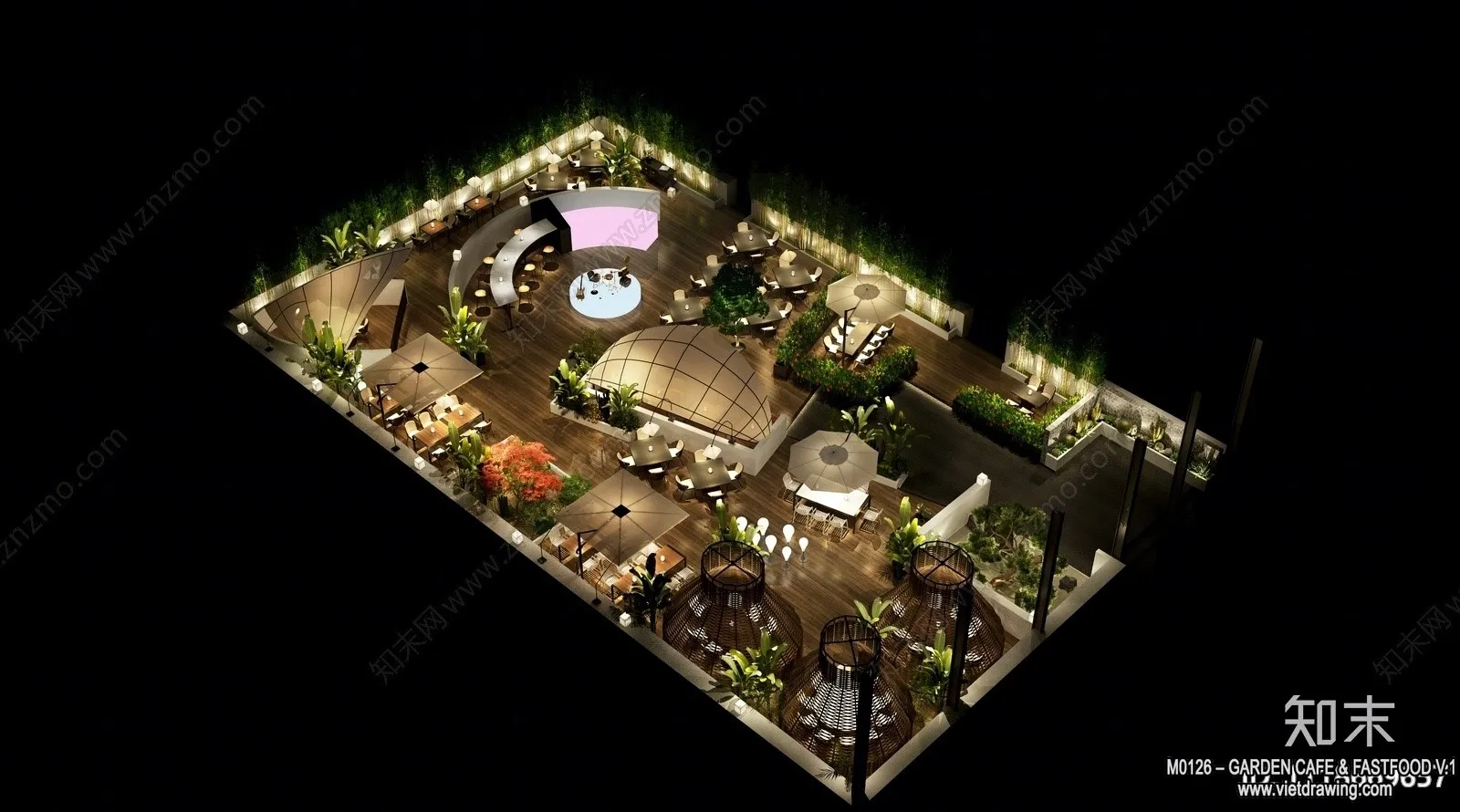 Garden Coffee Shop - Fastfood - 3D Models - 021