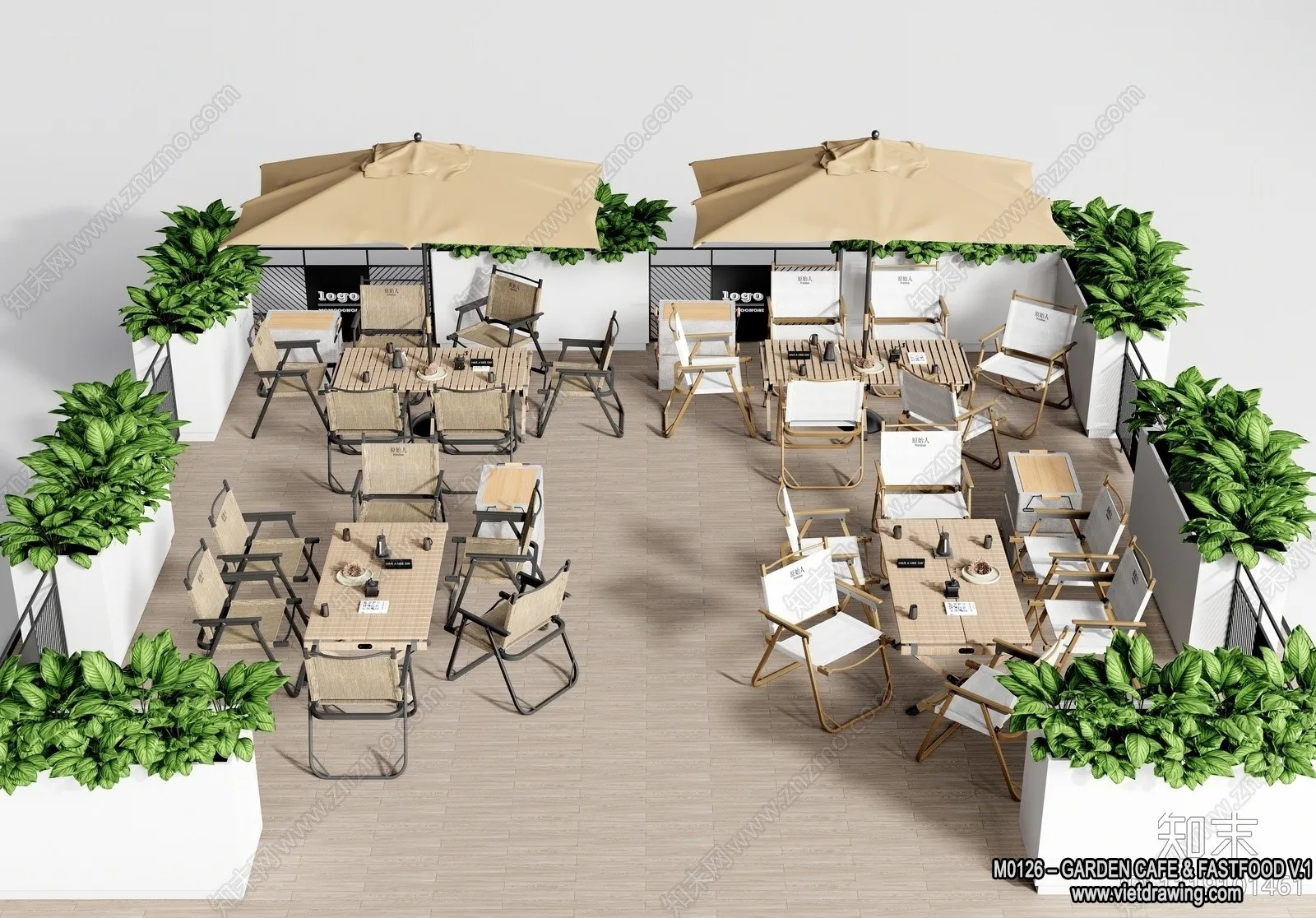 Garden Coffee Shop - Fastfood - 3D Models - 022