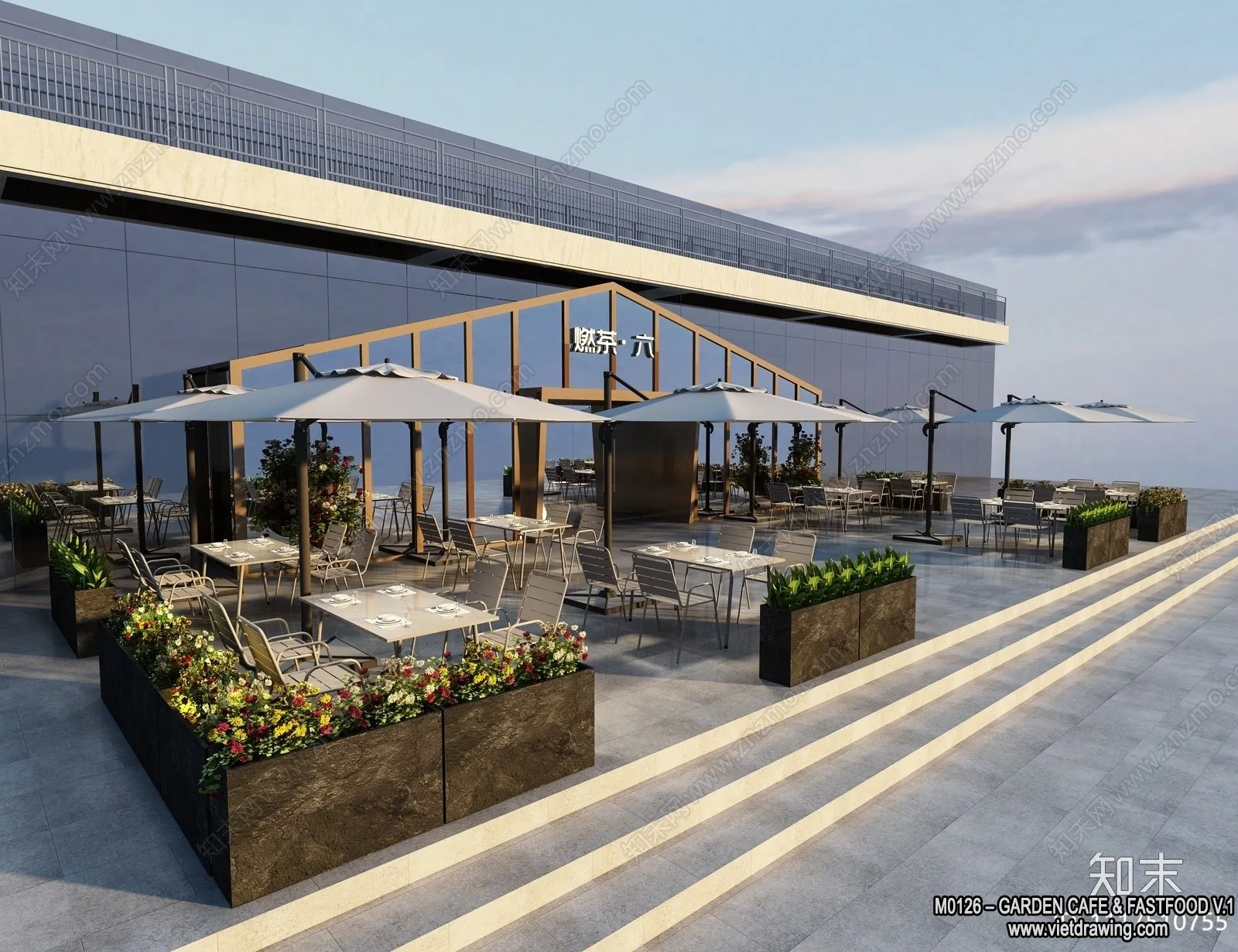 Garden Coffee Shop - Fastfood - 3D Models - 025