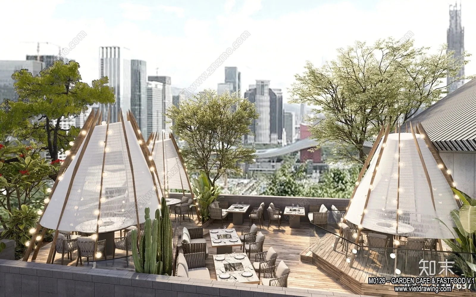 Garden Coffee Shop - Fastfood - 3D Models - 026