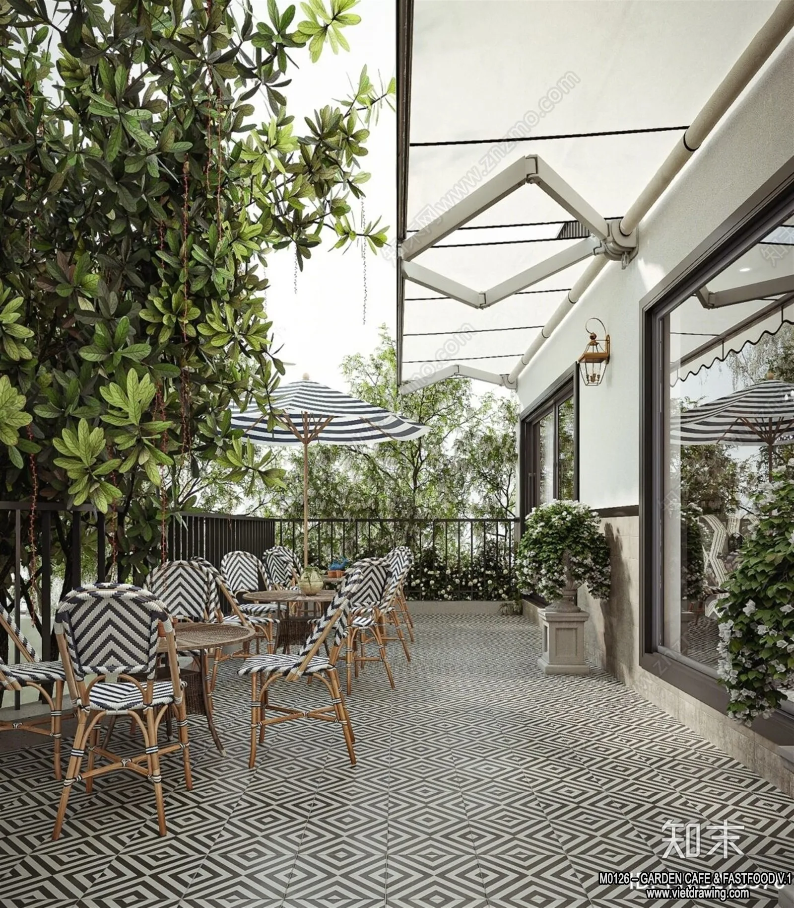 Garden Coffee Shop - Fastfood - 3D Models - 027