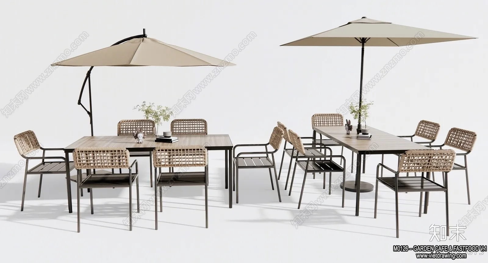 Garden Coffee Shop - Fastfood - 3D Models - 030