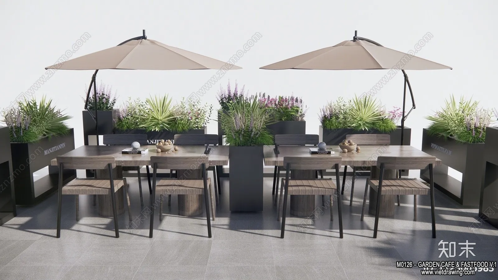 Garden Coffee Shop - Fastfood - 3D Models - 031