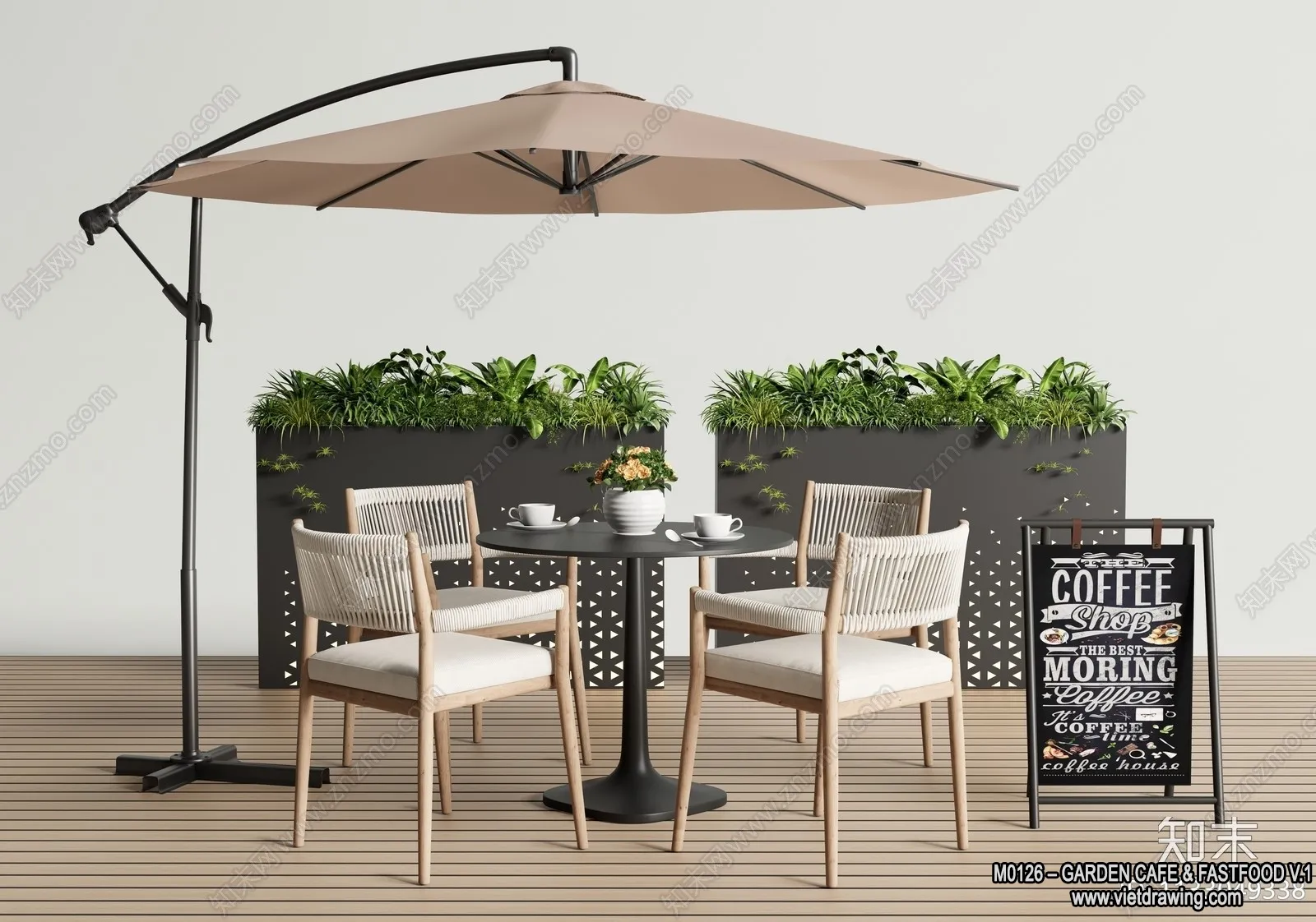 Garden Coffee Shop - Fastfood - 3D Models - 032