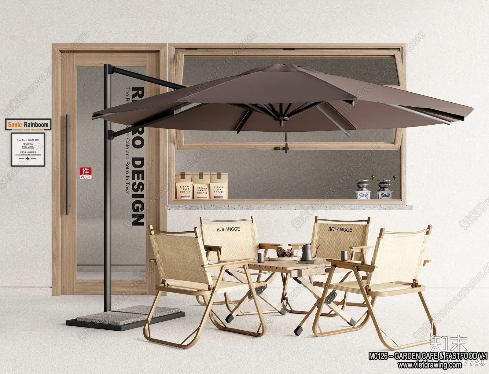 Garden Coffee Shop - Fastfood - 3D Models - 035
