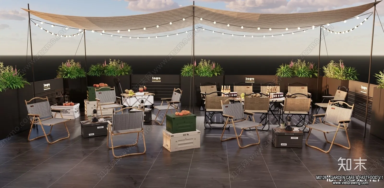 Garden Coffee Shop - Fastfood - 3D Models - 036