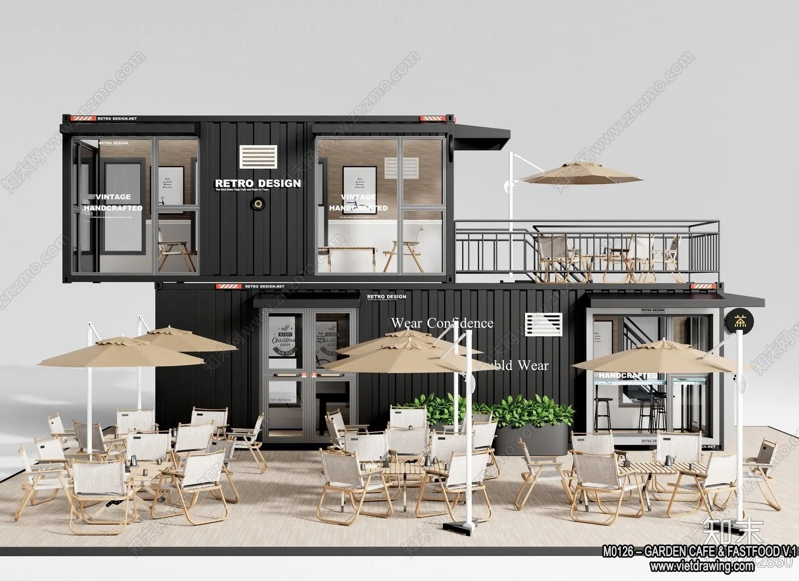 Garden Coffee Shop - Fastfood - 3D Models - 041