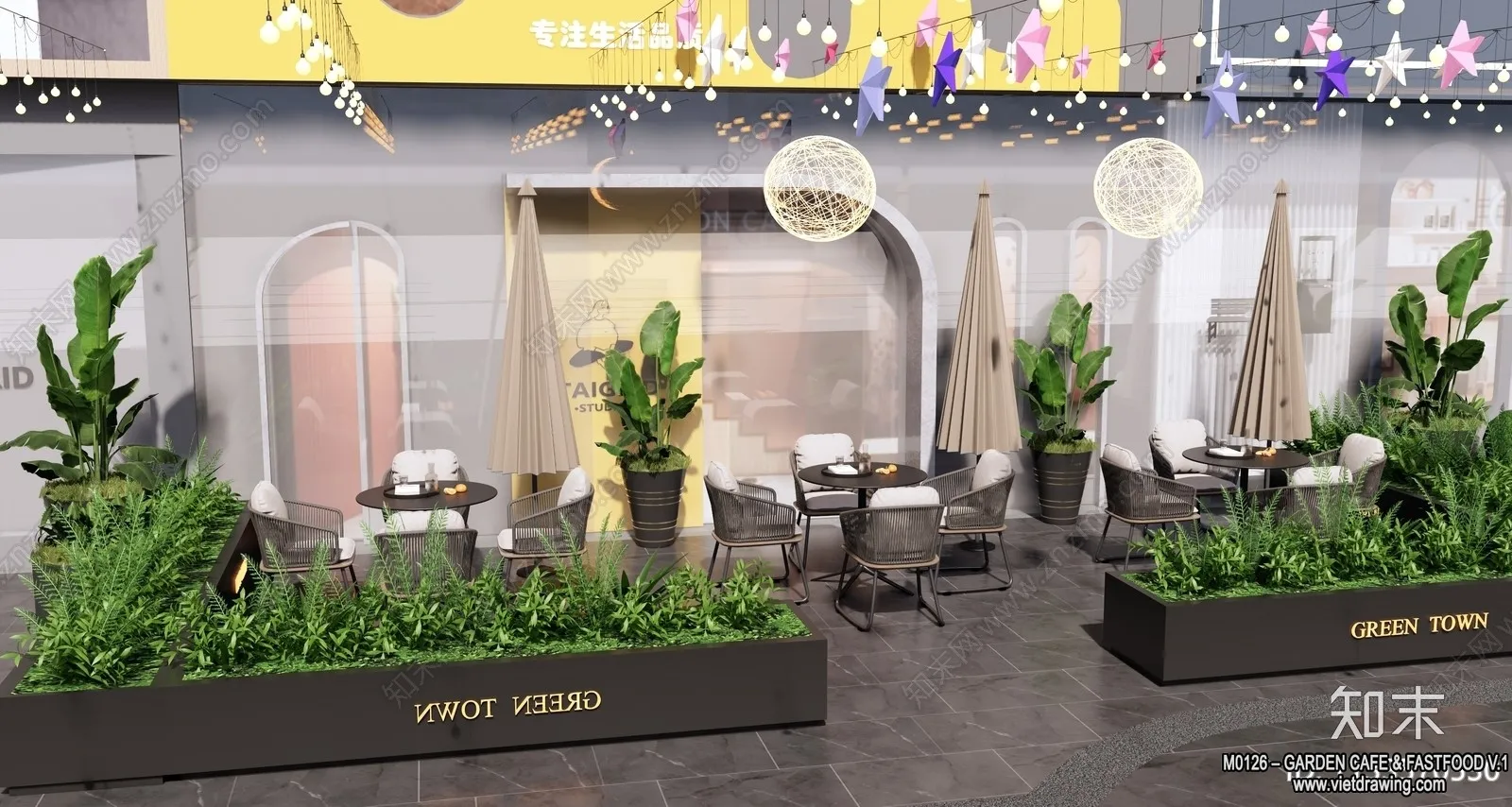 Garden Coffee Shop - Fastfood - 3D Models - 042