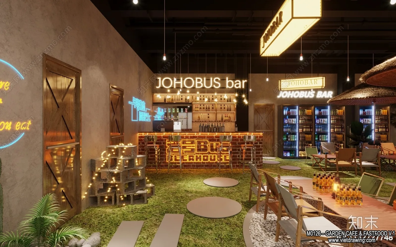 Garden Coffee Shop - Fastfood - 3D Models - 044