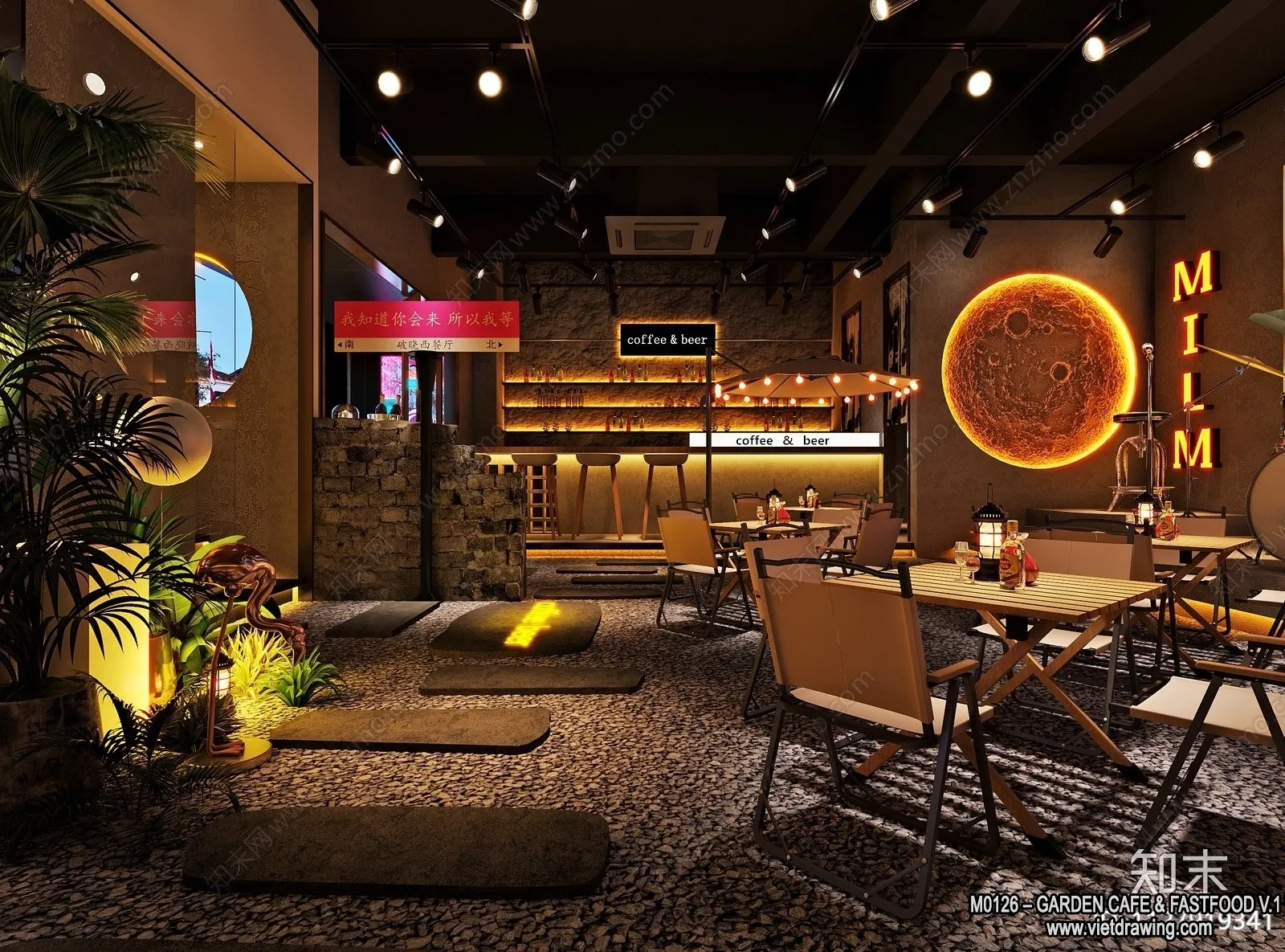 Garden Coffee Shop - Fastfood - 3D Models - 046