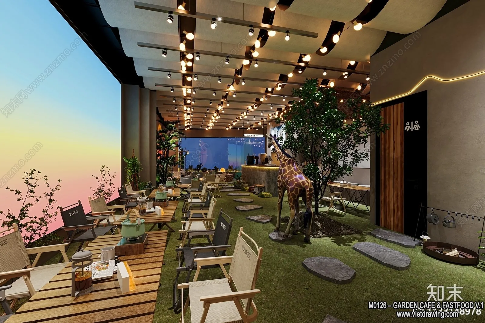 Garden Coffee Shop - Fastfood - 3D Models - 047