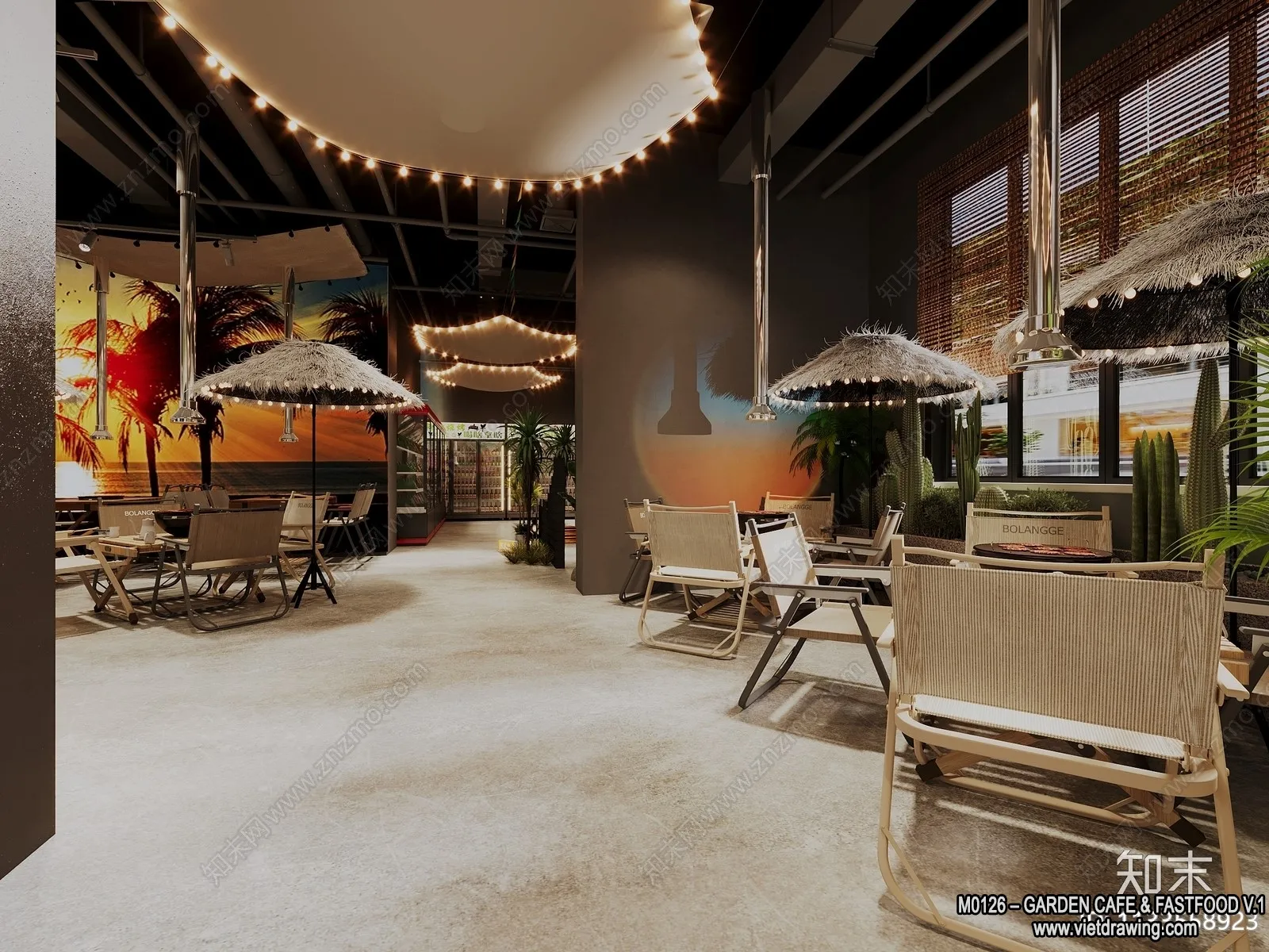 Garden Coffee Shop - Fastfood - 3D Models - 048