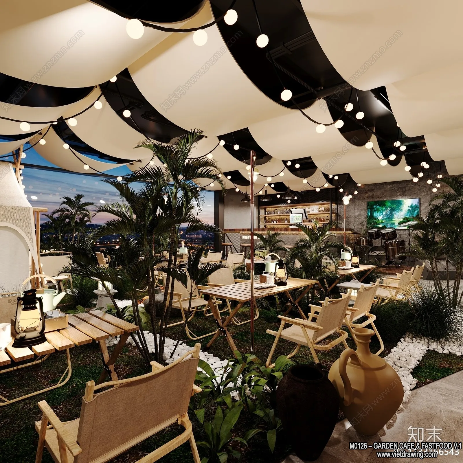 Garden Coffee Shop - Fastfood - 3D Models - 049