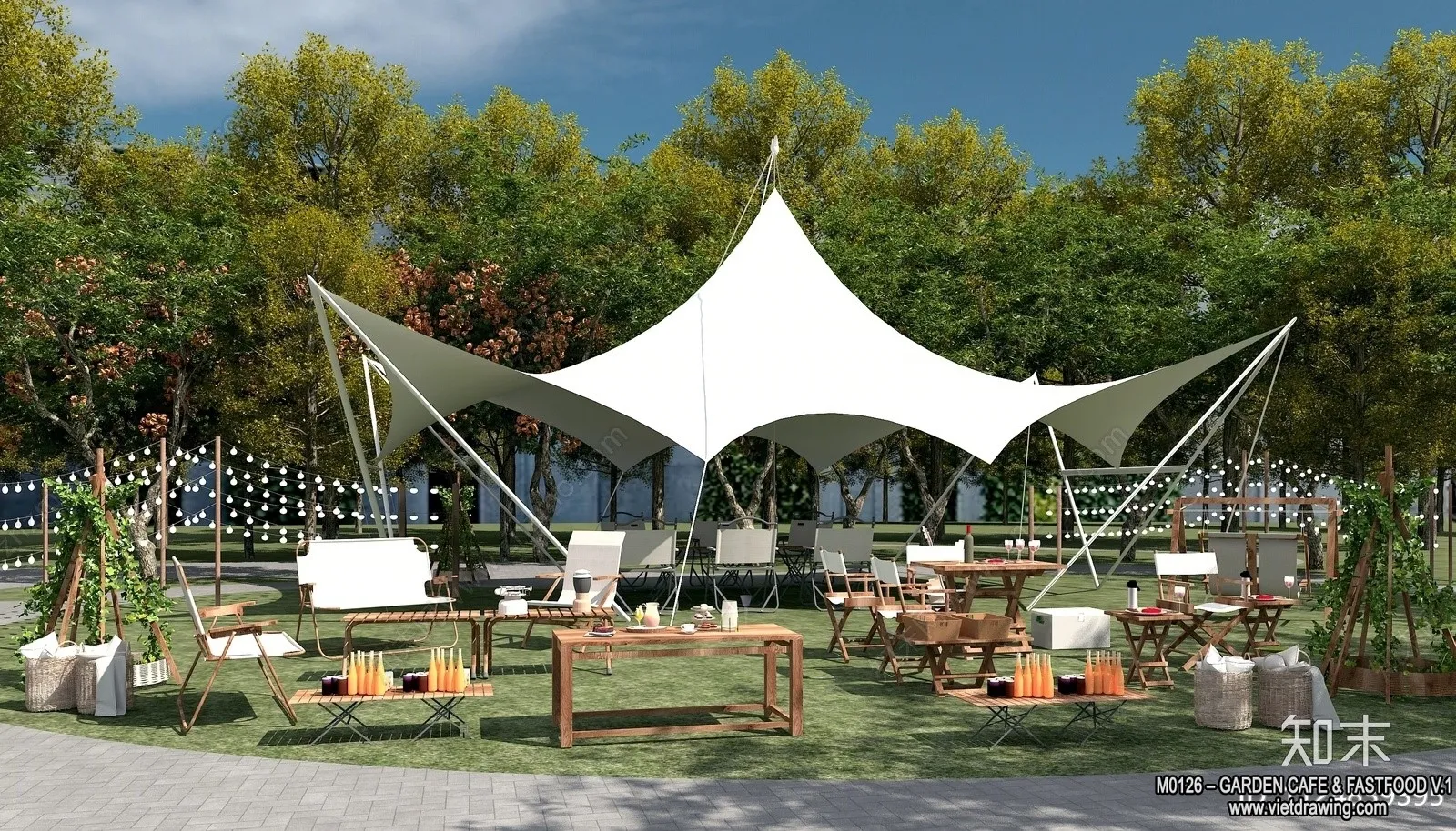 Garden Coffee Shop - Fastfood - 3D Models - 050