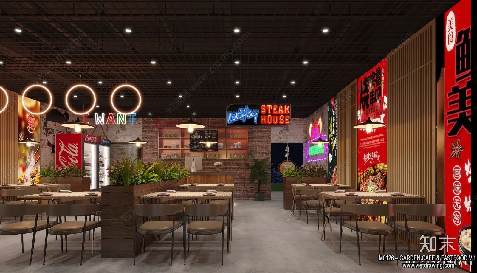 Garden Coffee Shop - Fastfood - 3D Models - 051