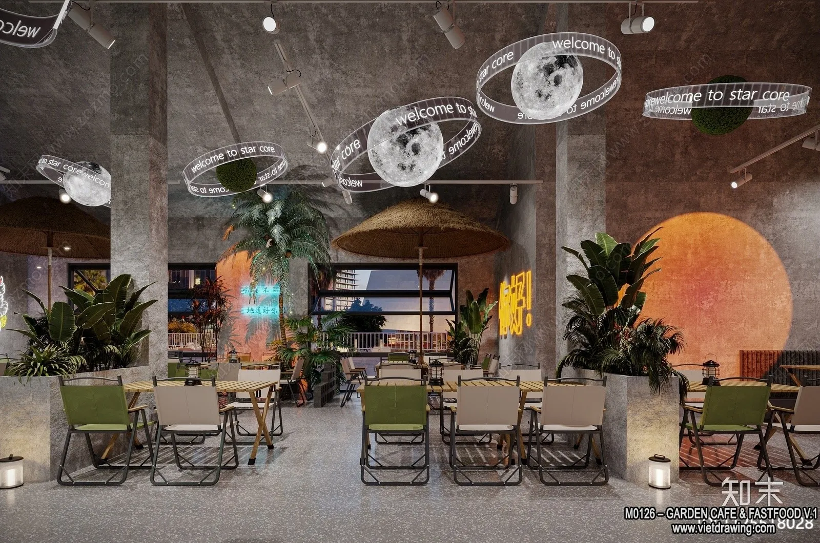 Garden Coffee Shop - Fastfood - 3D Models - 052