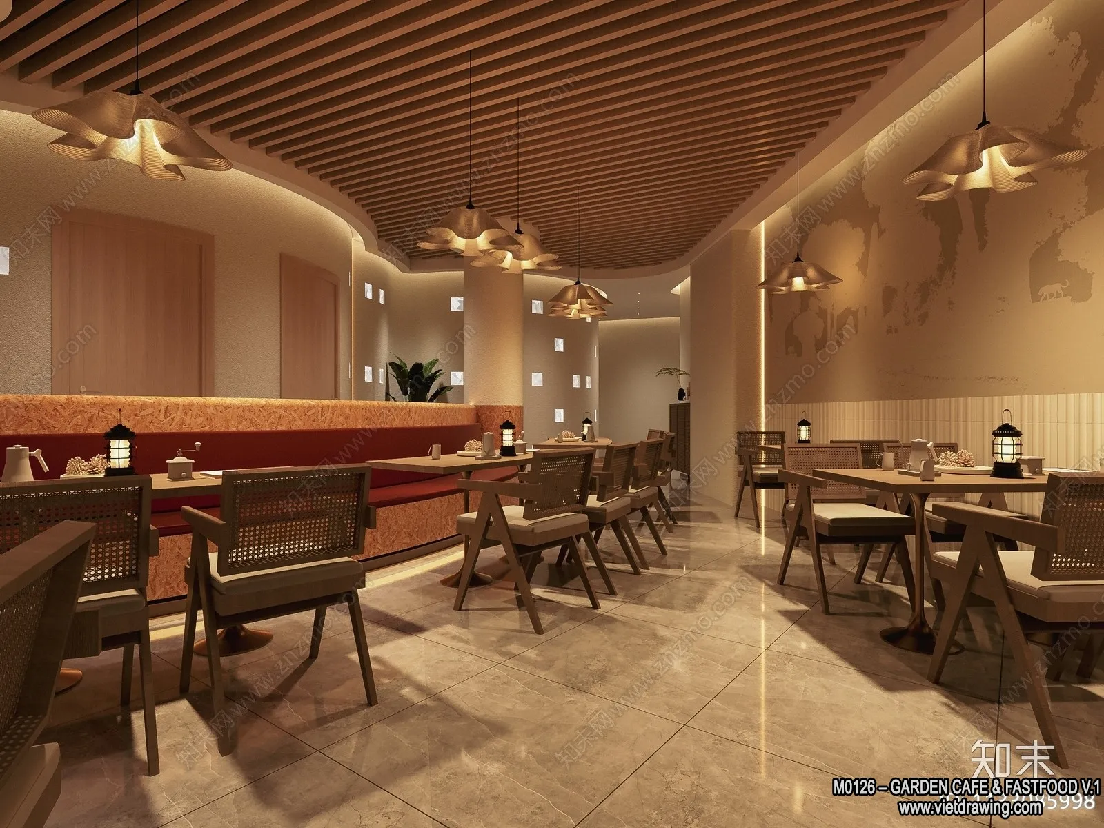 Garden Coffee Shop - Fastfood - 3D Models - 057