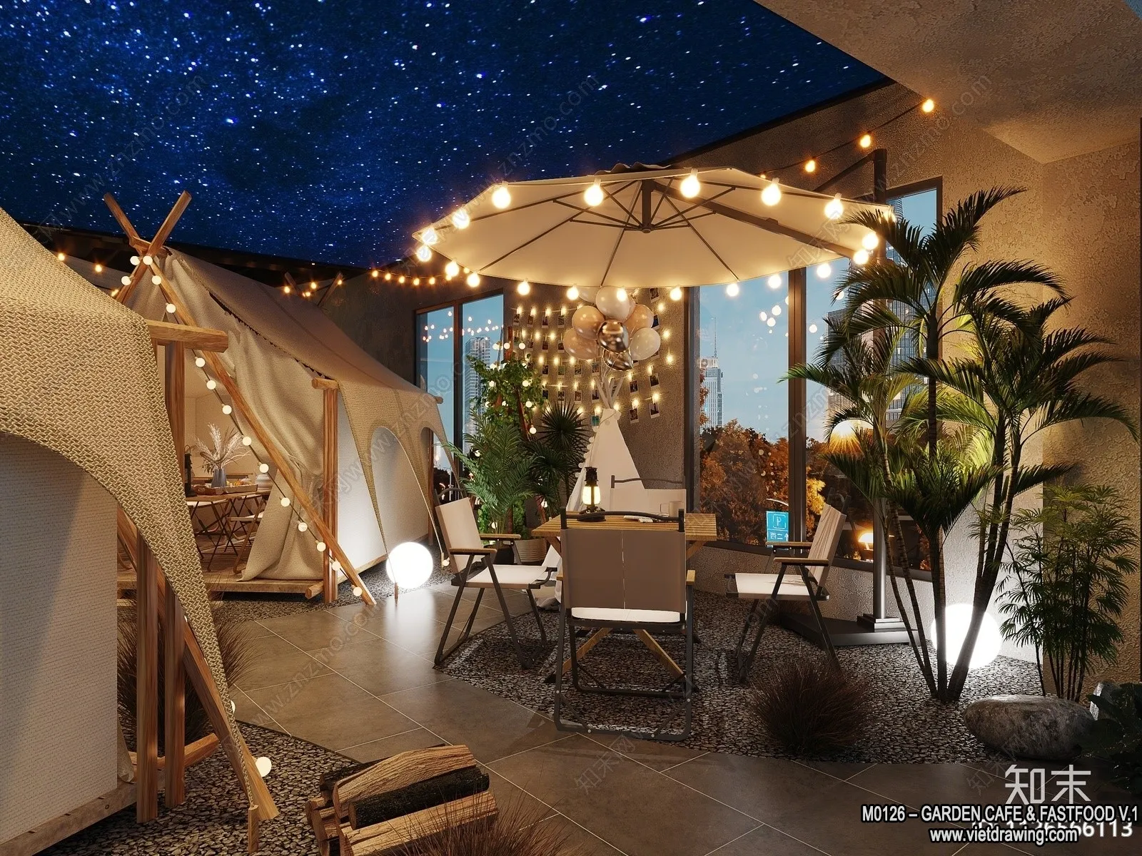 Garden Coffee Shop - Fastfood - 3D Models - 059