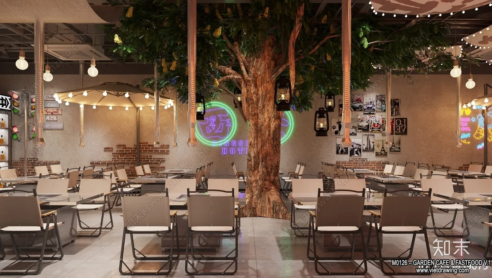 Garden Coffee Shop - Fastfood - 3D Models - 060