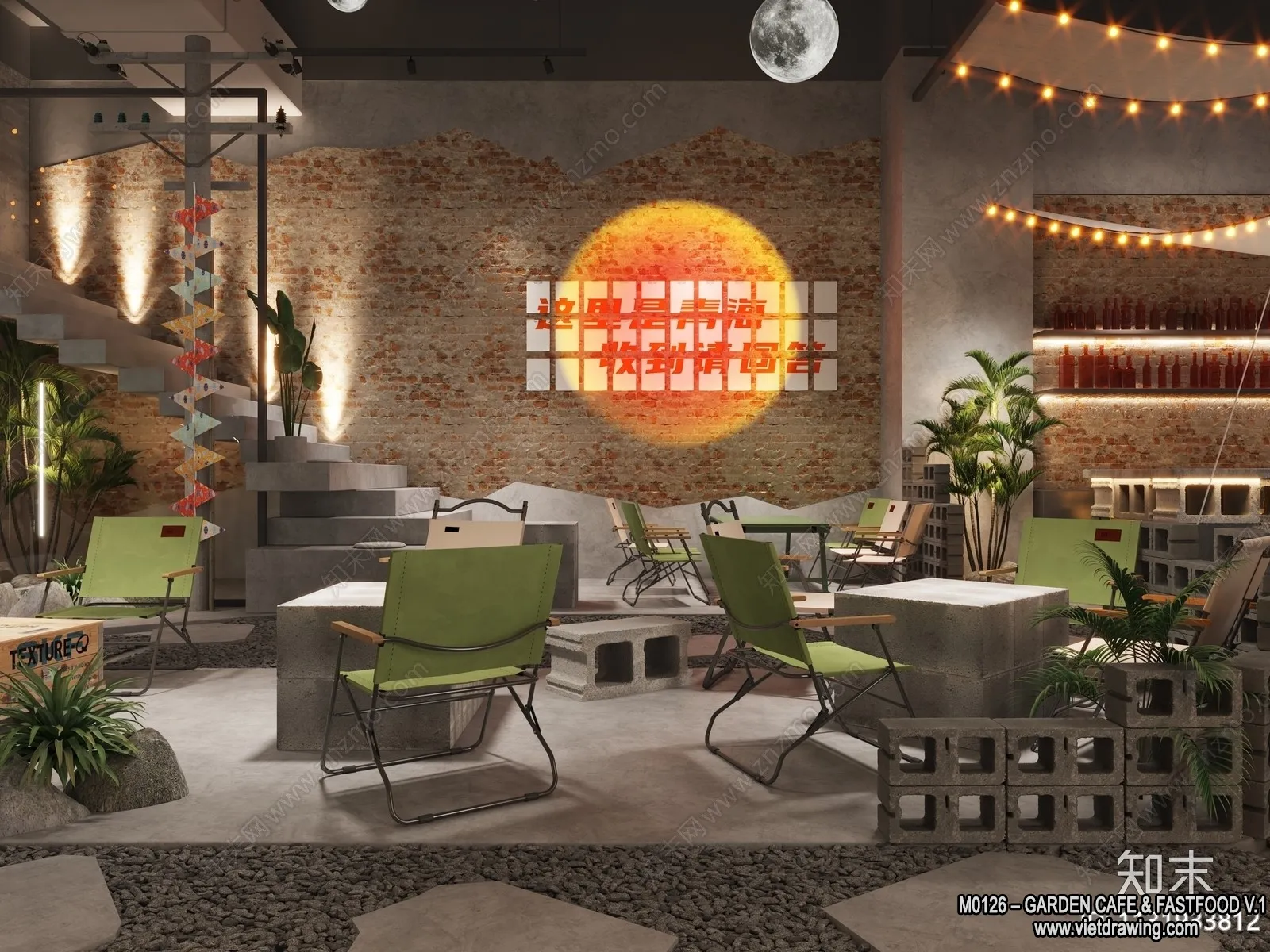 Garden Coffee Shop - Fastfood - 3D Models - 061