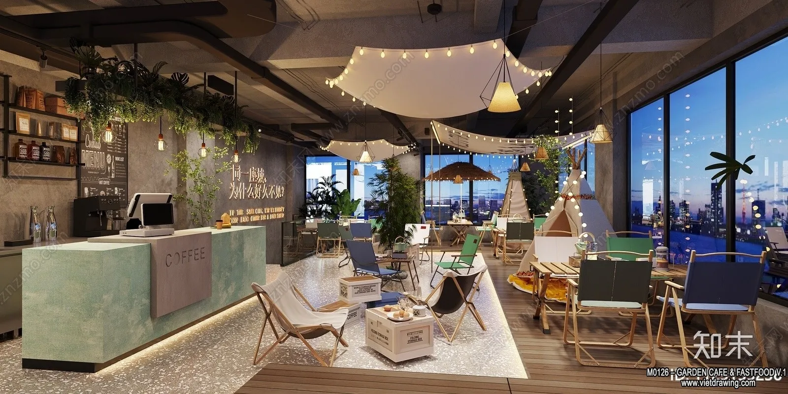 Garden Coffee Shop - Fastfood - 3D Models - 062