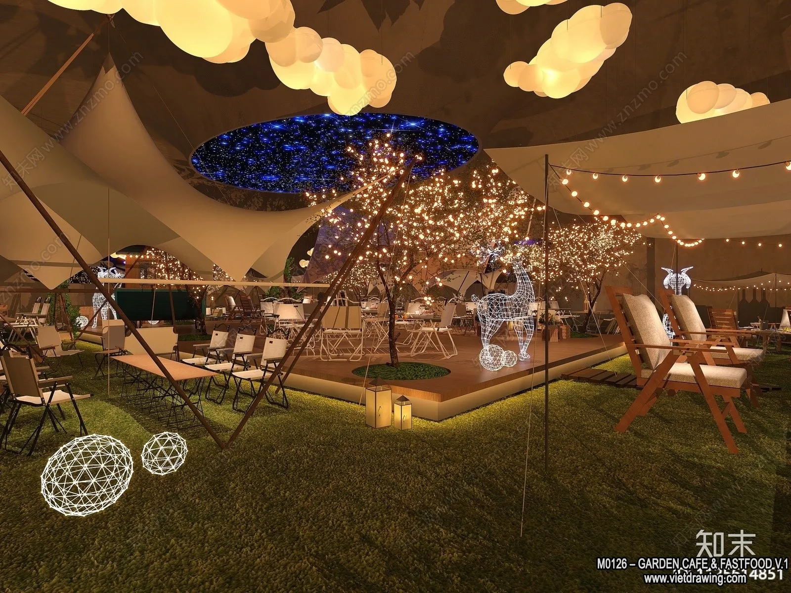 Garden Coffee Shop - Fastfood - 3D Models - 064