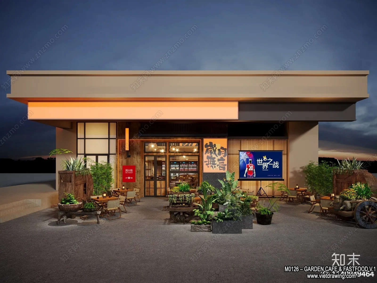 Garden Coffee Shop - Fastfood - 3D Models - 065