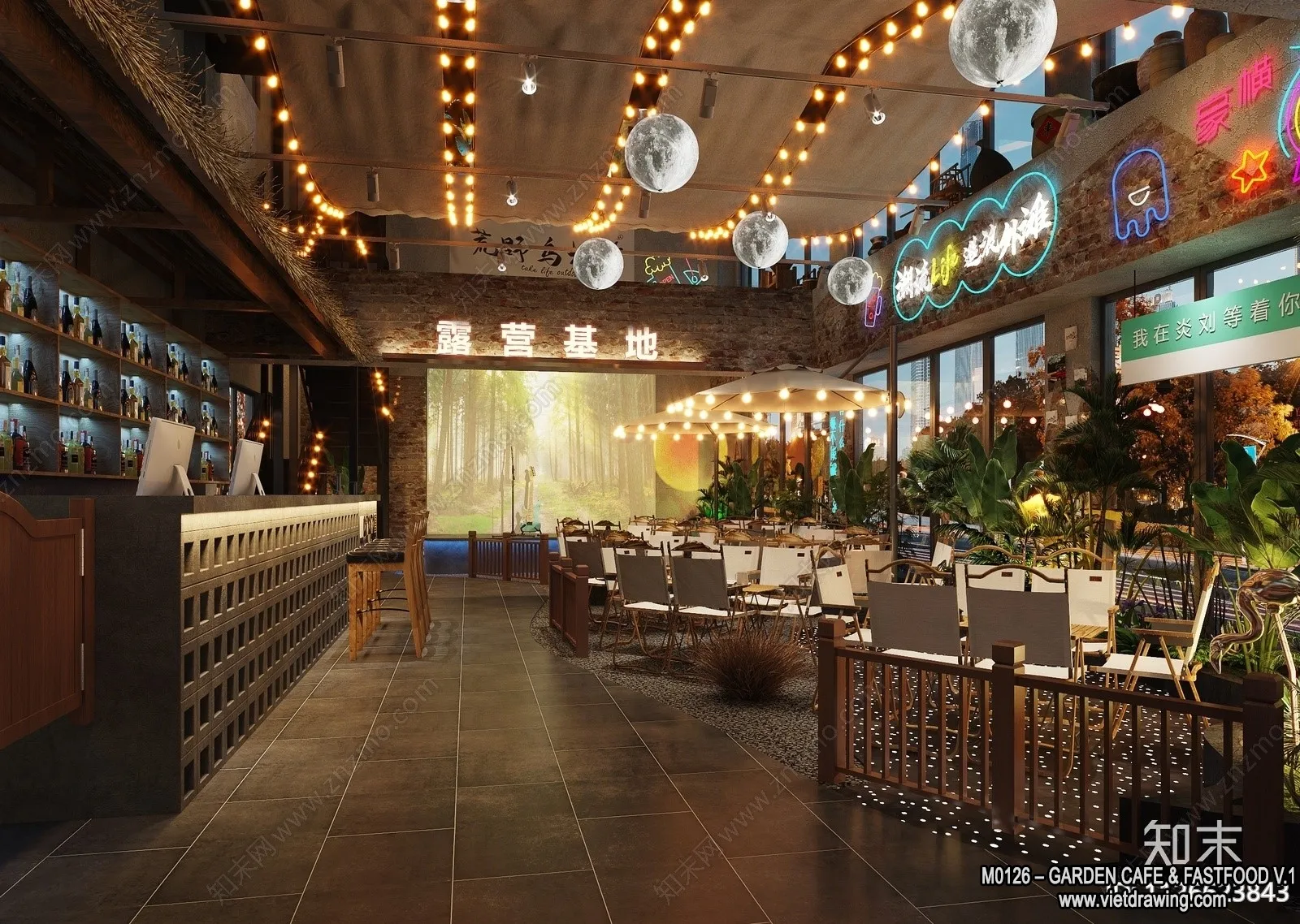 Garden Coffee Shop - Fastfood - 3D Models - 066