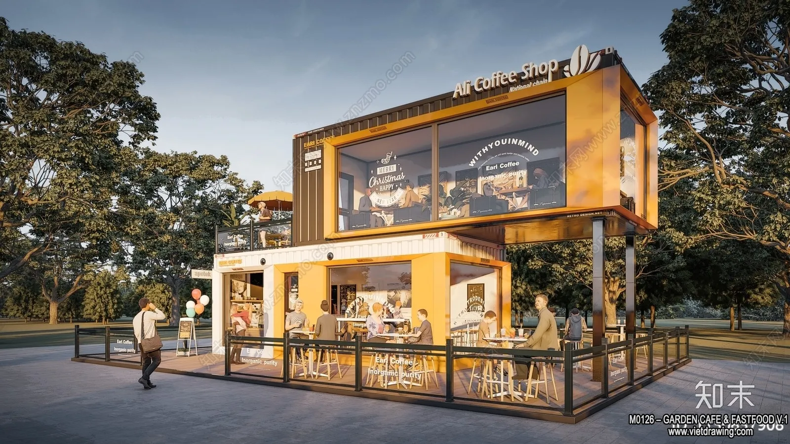 Garden Coffee Shop - Fastfood - 3D Models - 067