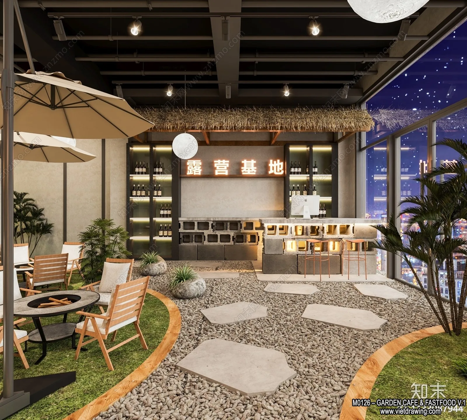 Garden Coffee Shop - Fastfood - 3D Models - 068