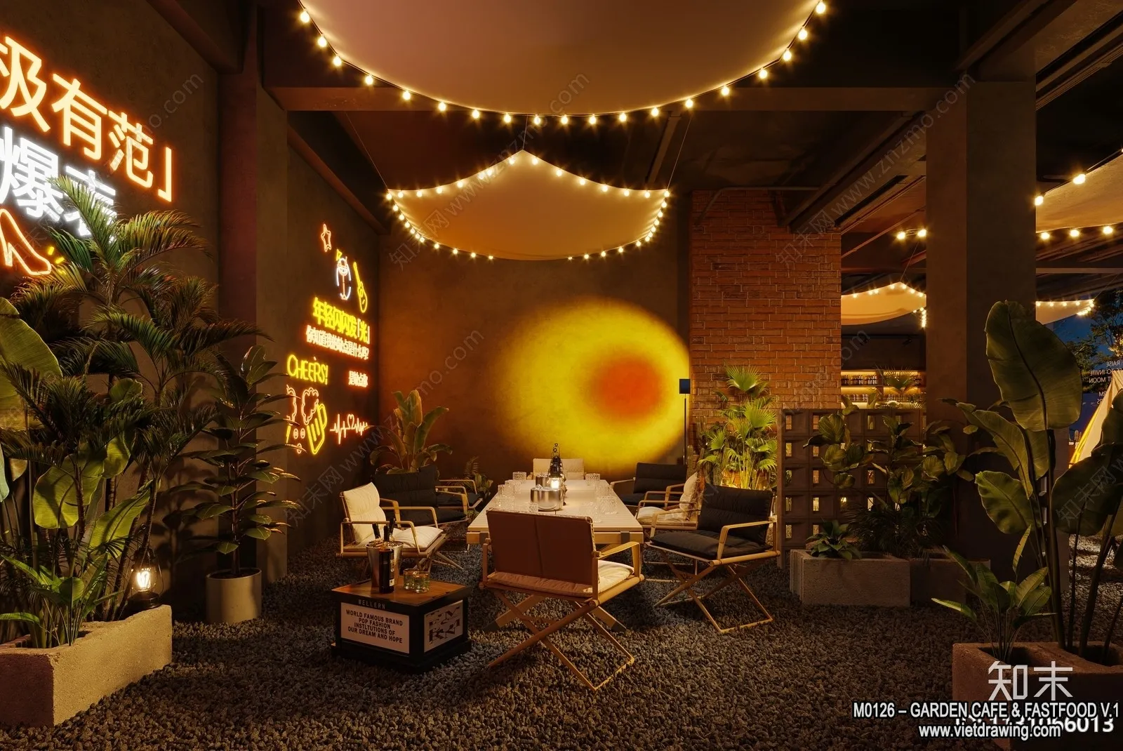 Garden Coffee Shop - Fastfood - 3D Models - 069