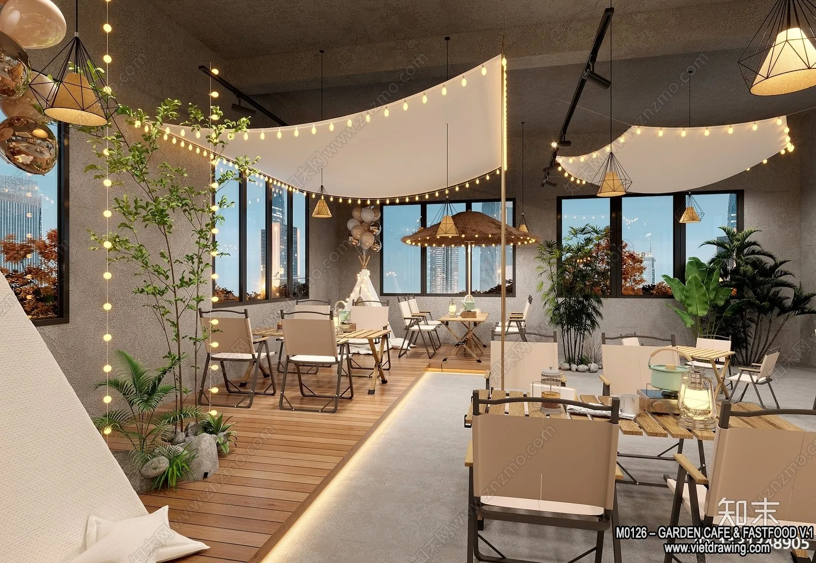 Garden Coffee Shop - Fastfood - 3D Models - 070