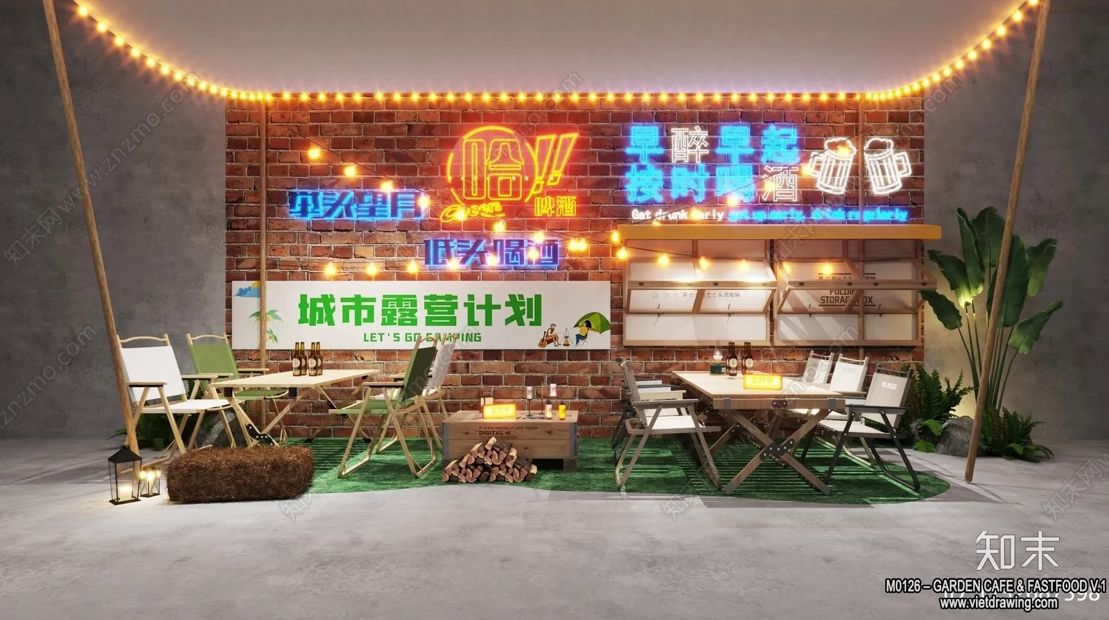 Garden Coffee Shop - Fastfood - 3D Models - 072